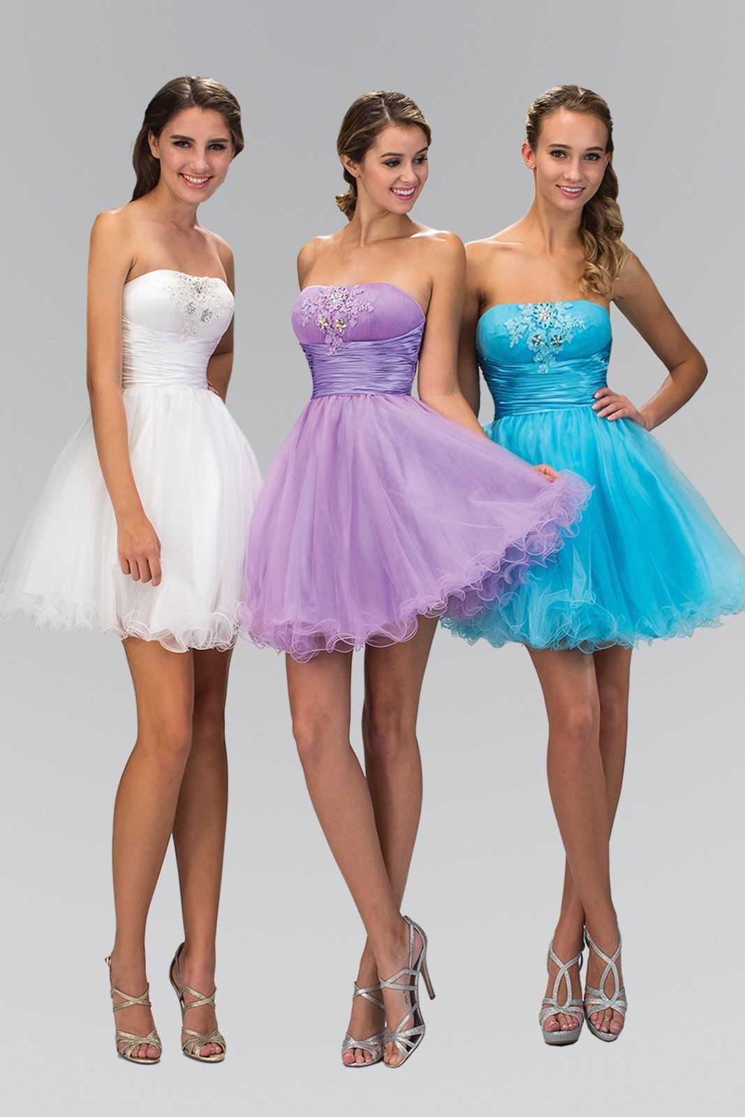 Short Ruffled Dress with Pleated Waistband by Elizabeth K GS1350 - product image 1
