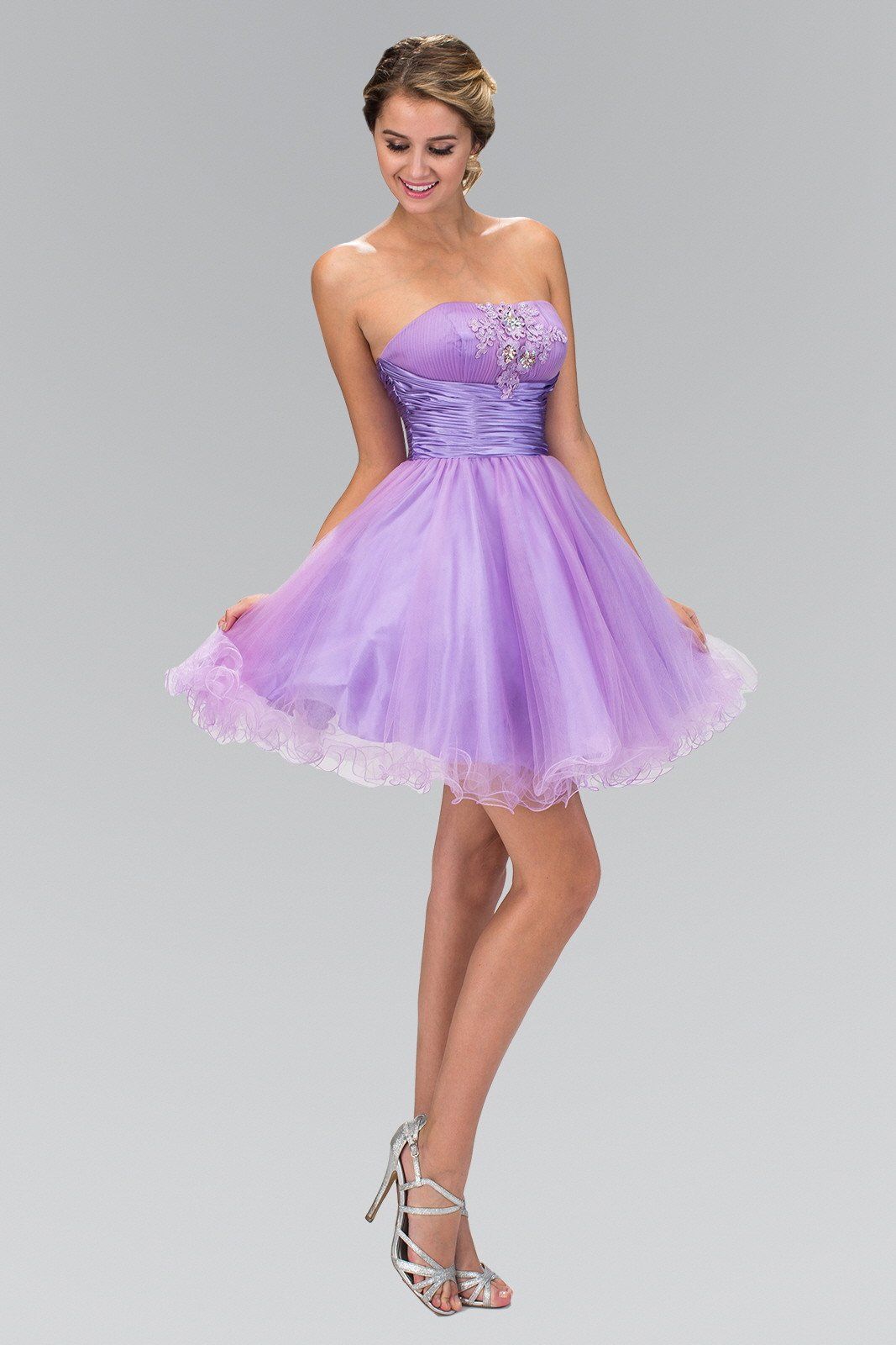 Short Ruffled Dress with Pleated Waistband by Elizabeth K GS1350 - product image 6