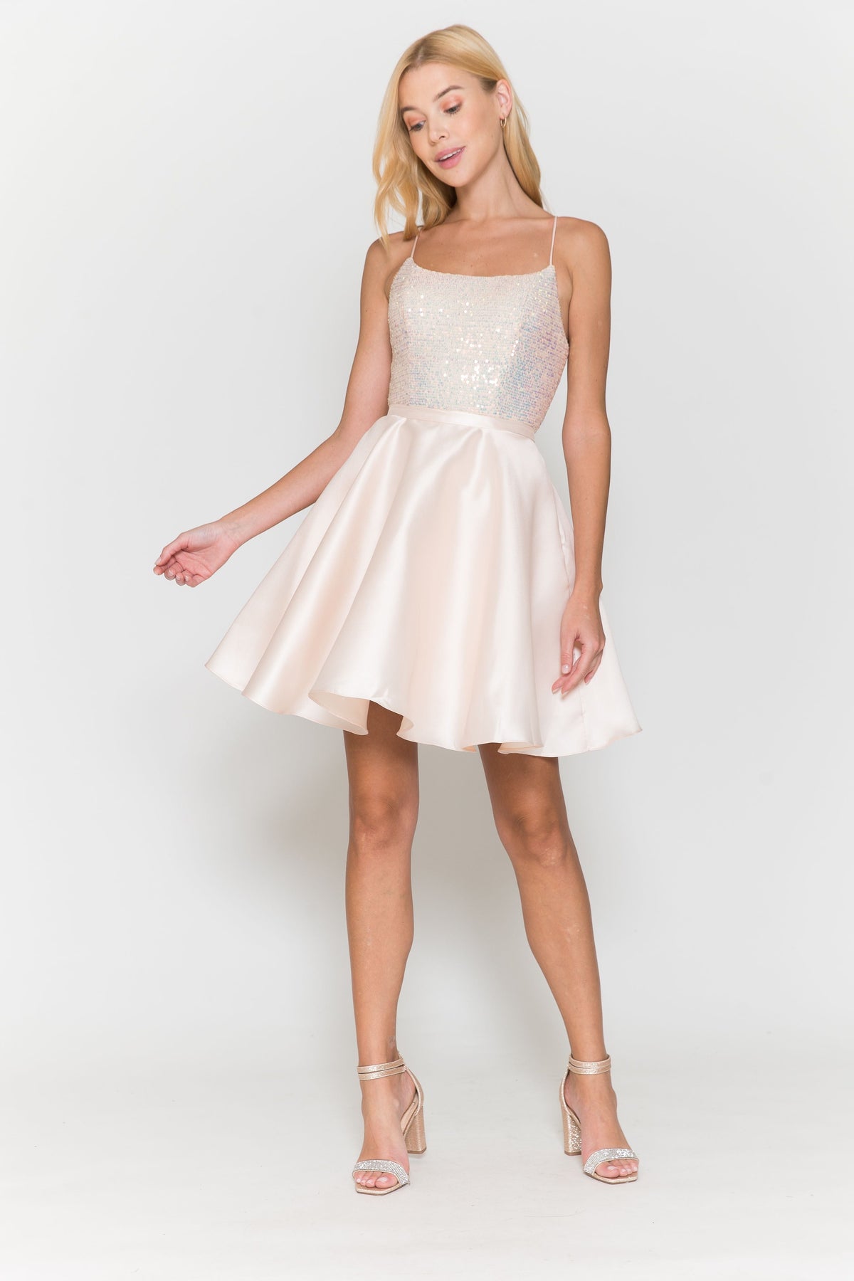 Short Sequin Bodice A-line Dress by Poly USA 8730 - product image 8