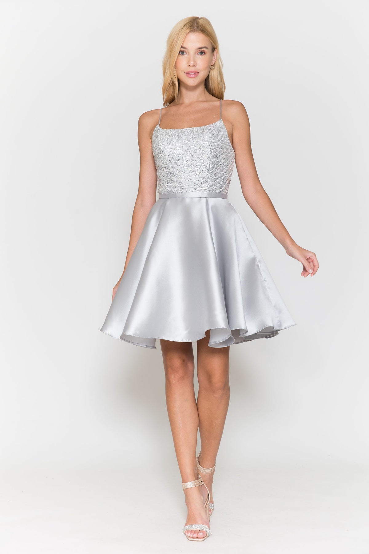 Short Sequin Bodice A-line Dress by Poly USA 8730 - product image 10