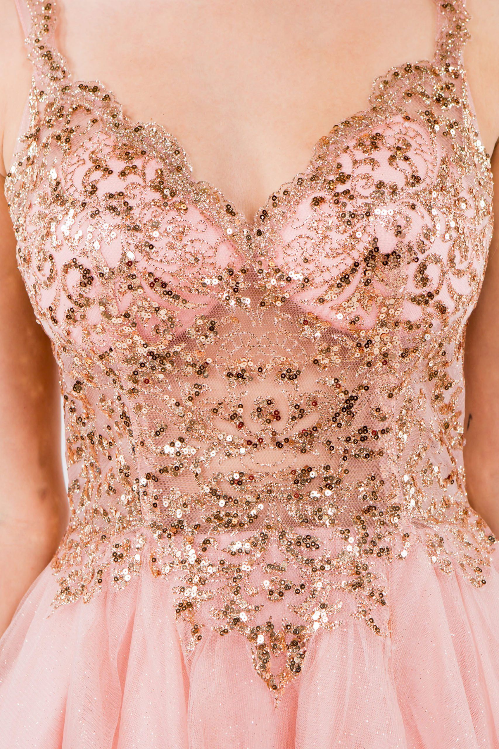 Short Sheer Bodice Glitter Dress by Elizabeth K GS1967 - product image 10