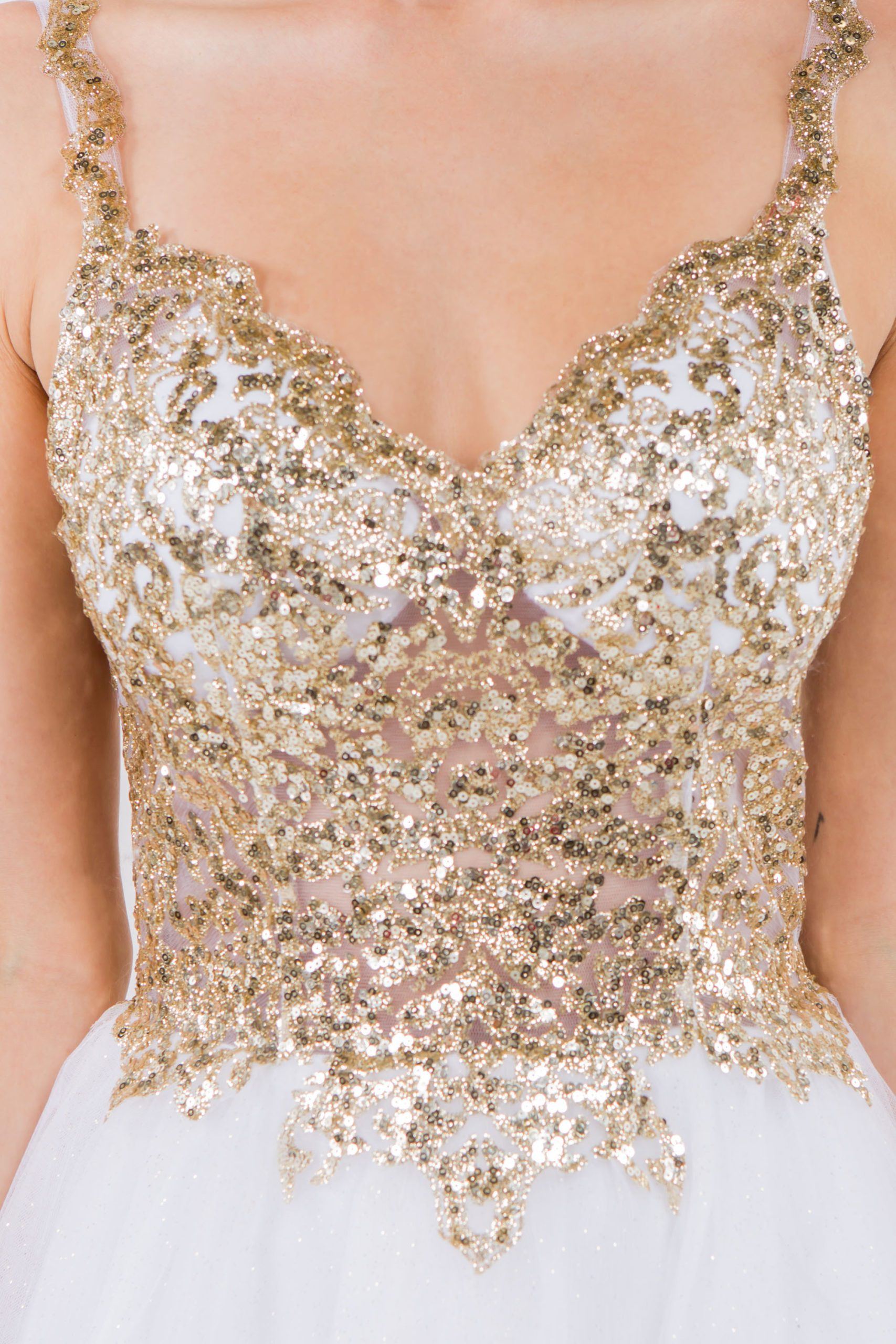 Short Sheer Bodice Glitter Dress by Elizabeth K GS1967 - product image 20