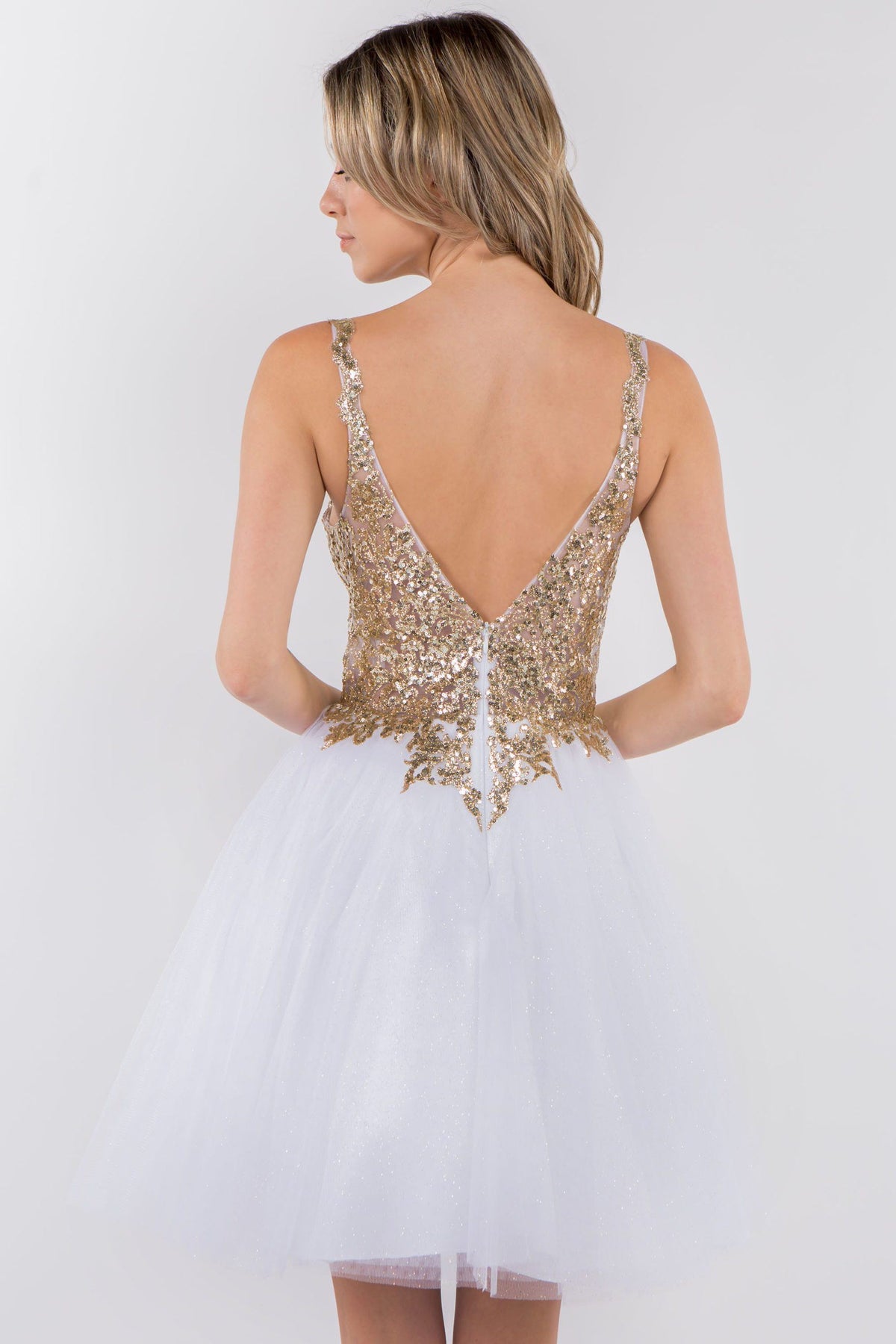 Short Sheer Bodice Glitter Dress by Elizabeth K GS1967 - product image 17