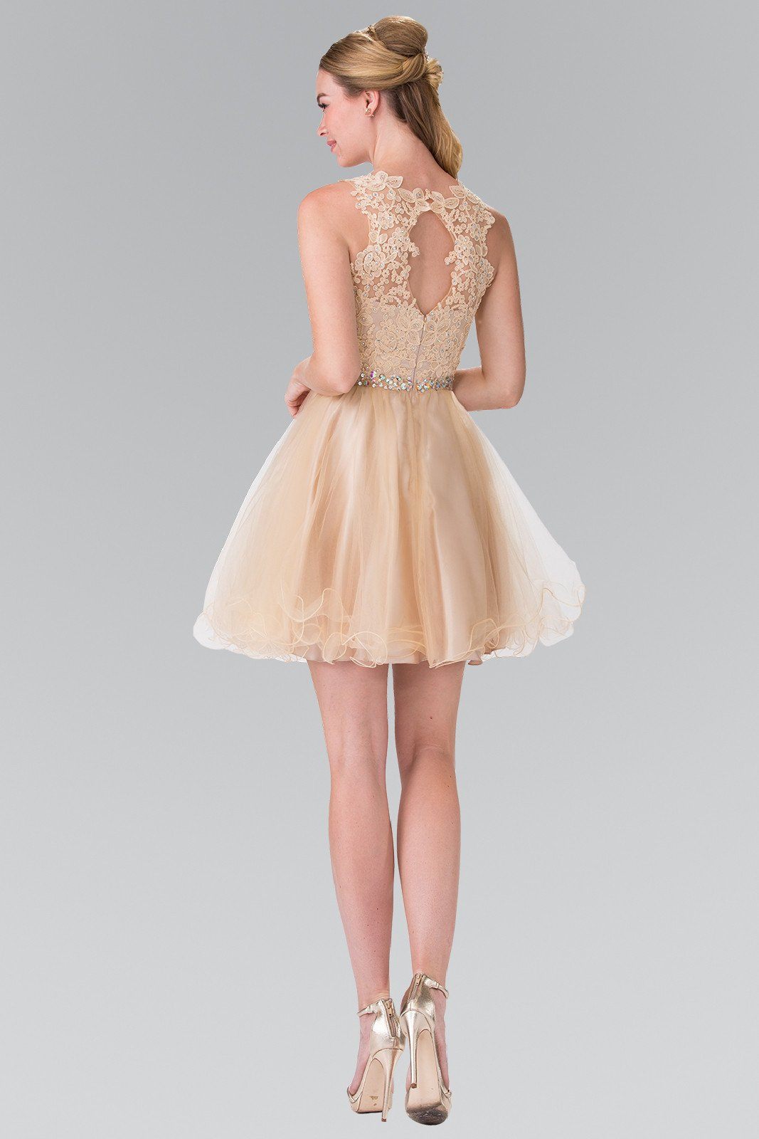 Short Sleeveless Lace Bodice Dress by Elizabeth K GS2375 - product image 11