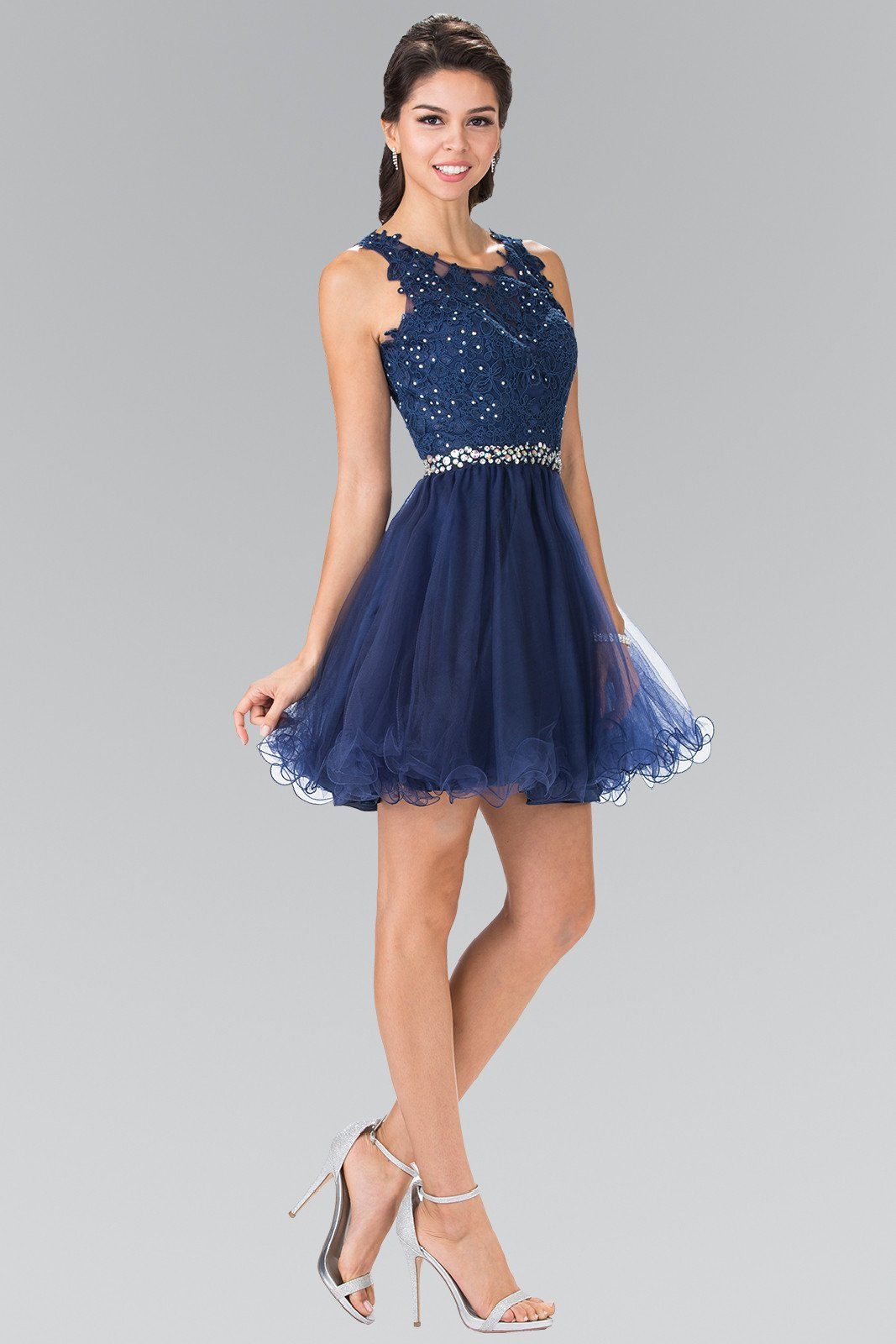 Short Sleeveless Lace Bodice Dress by Elizabeth K GS2375 - product image 16