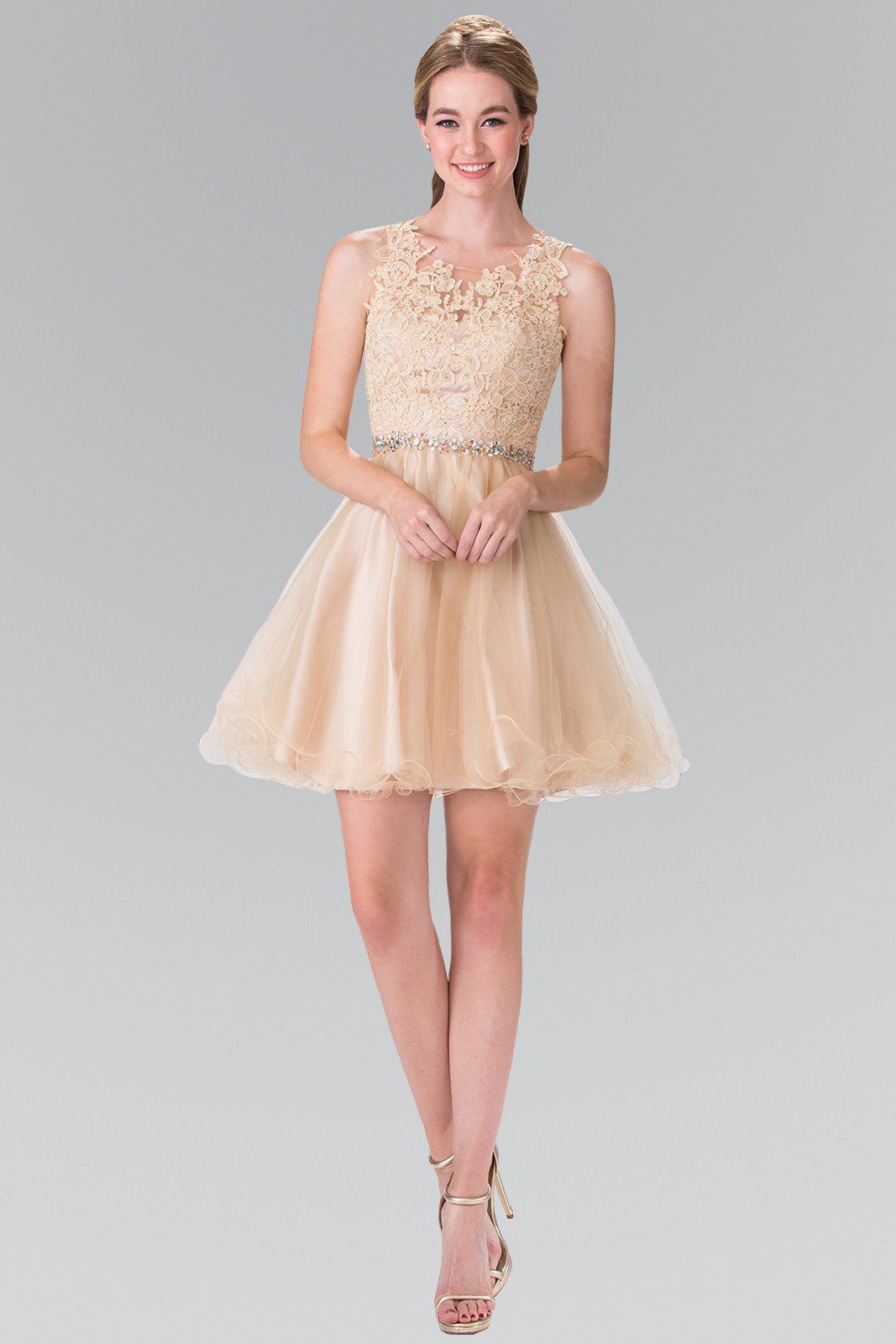 Short Sleeveless Lace Bodice Dress by Elizabeth K GS2375 - product image 10