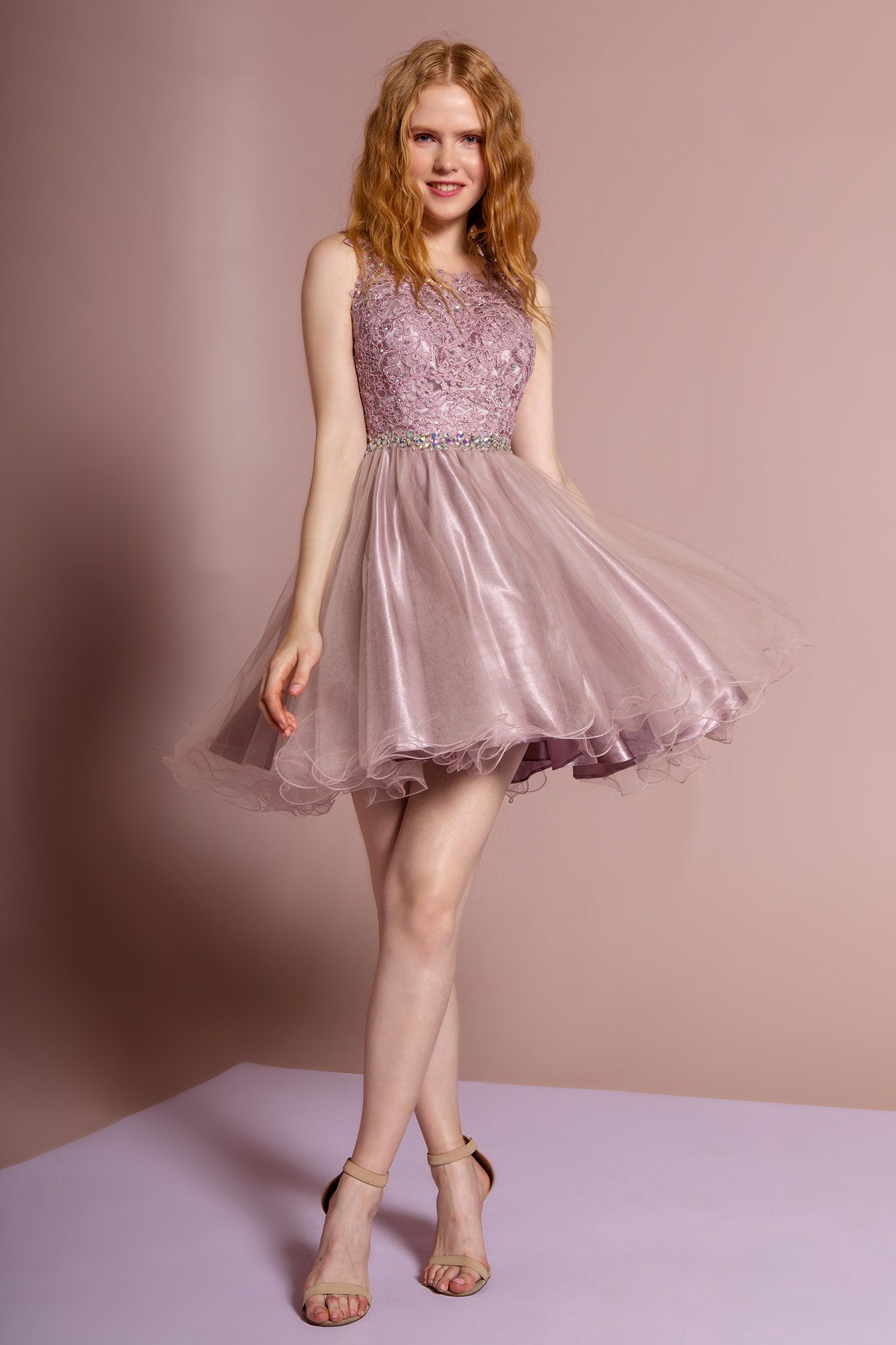 Short Sleeveless Lace Bodice Dress by Elizabeth K GS2375 - product image 4