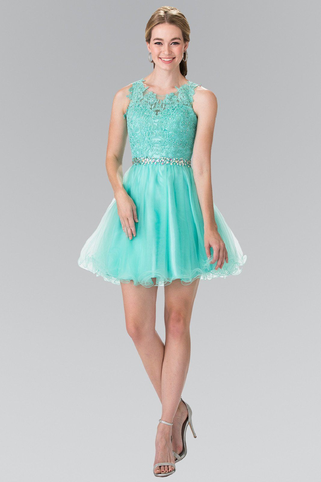 Short Sleeveless Lace Bodice Dress by Elizabeth K GS2375 - product image 14