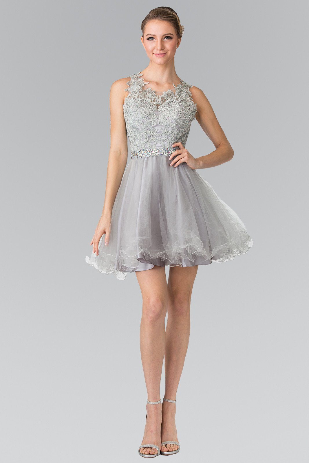 Short Sleeveless Lace Bodice Dress by Elizabeth K GS2375 - product image 6