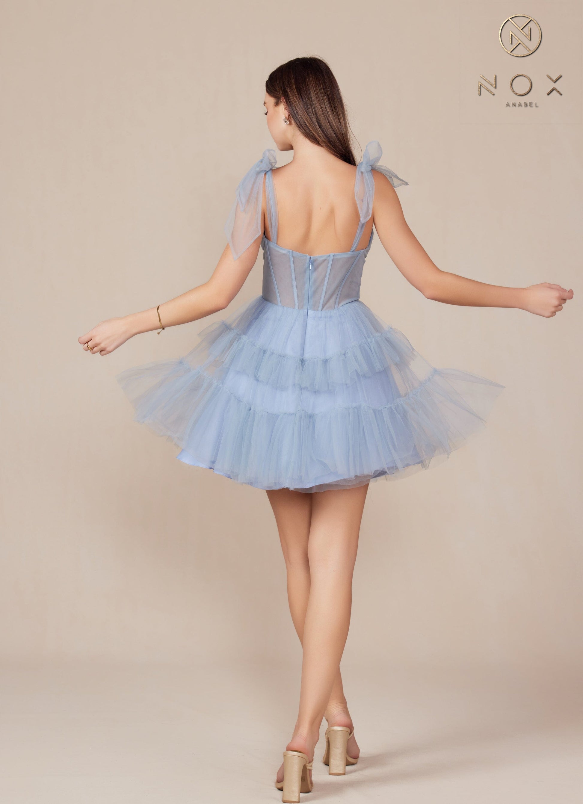 Short Sleeveless Tiered A-line Dress by Nox Anabel Y858 - product image 9