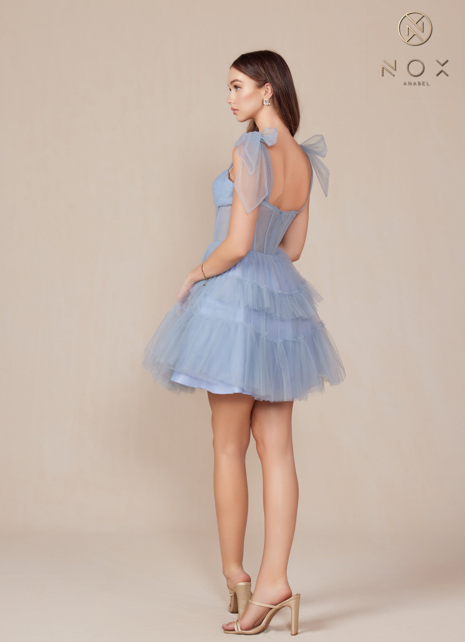 Short Sleeveless Tiered A-line Dress by Nox Anabel Y858 - product image 10