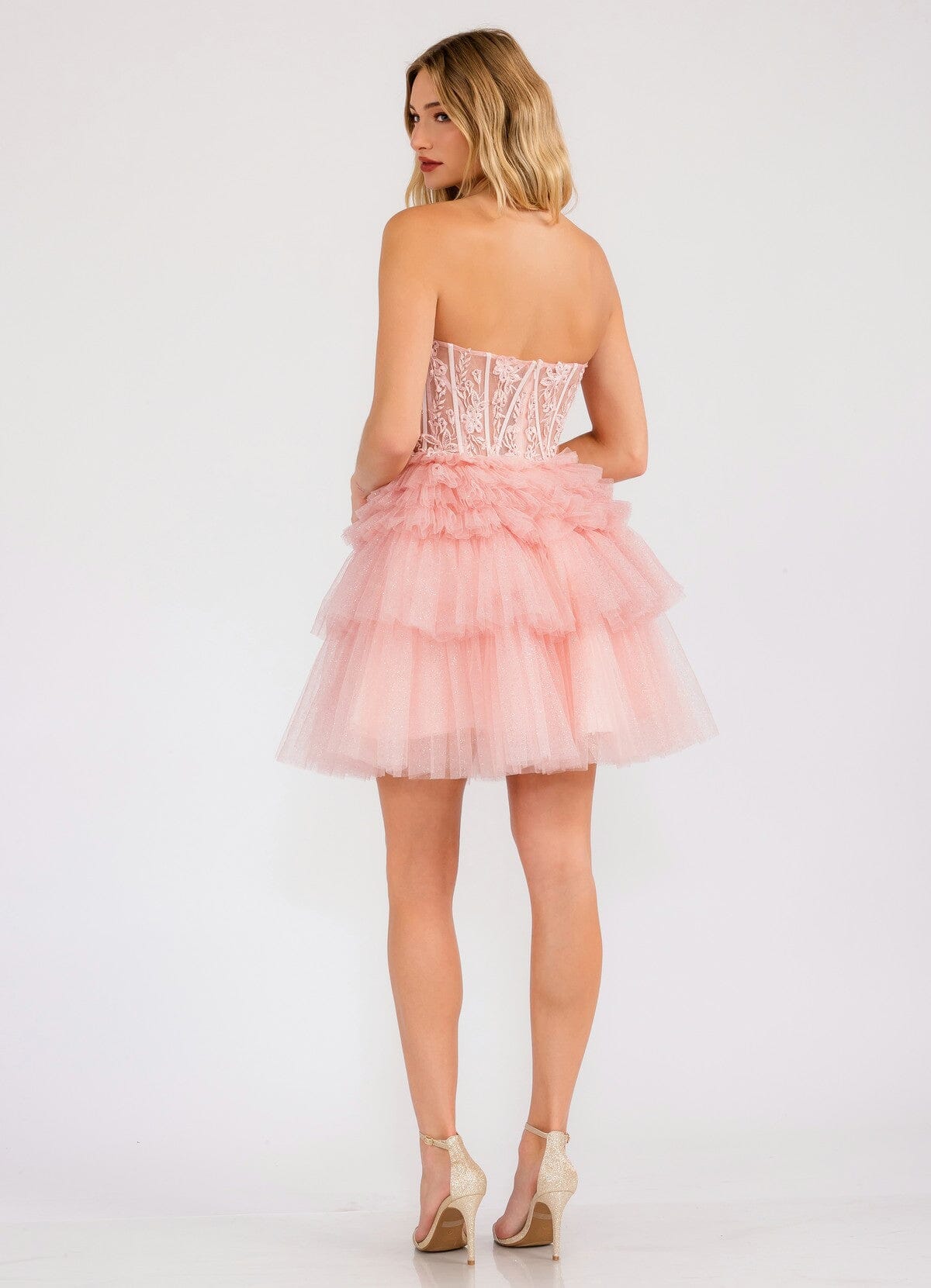 Short Strapless A-line Tiered Dress by Juliet JT918S - product image 19