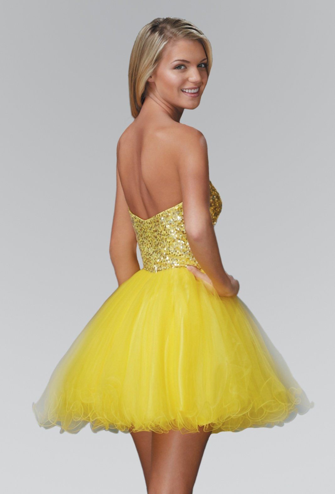 Short Strapless Dress with Jeweled Bodice by Elizabeth K GS2034 - product image 2