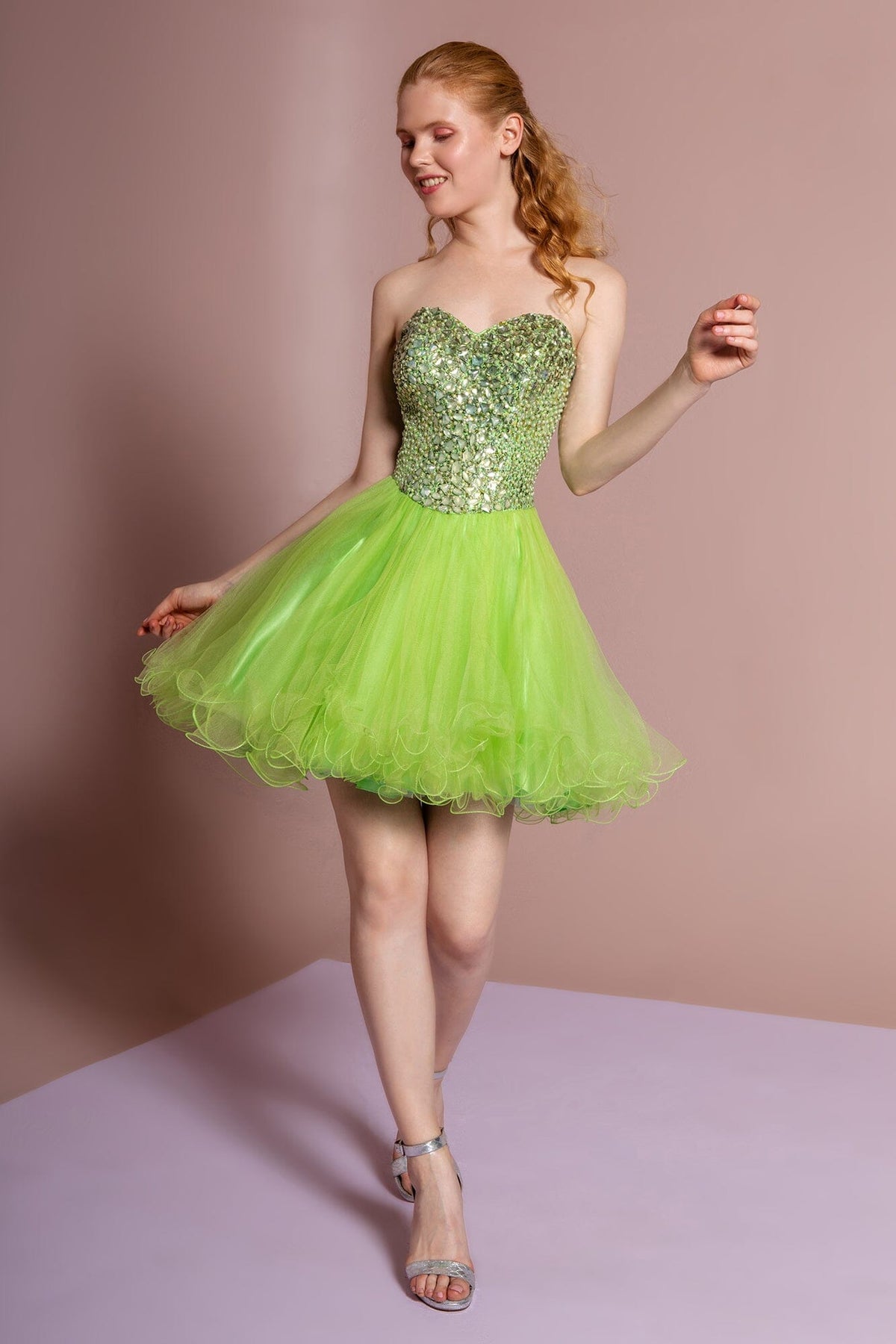 Short Strapless Dress with Jeweled Bodice by Elizabeth K GS2034 - product image 3
