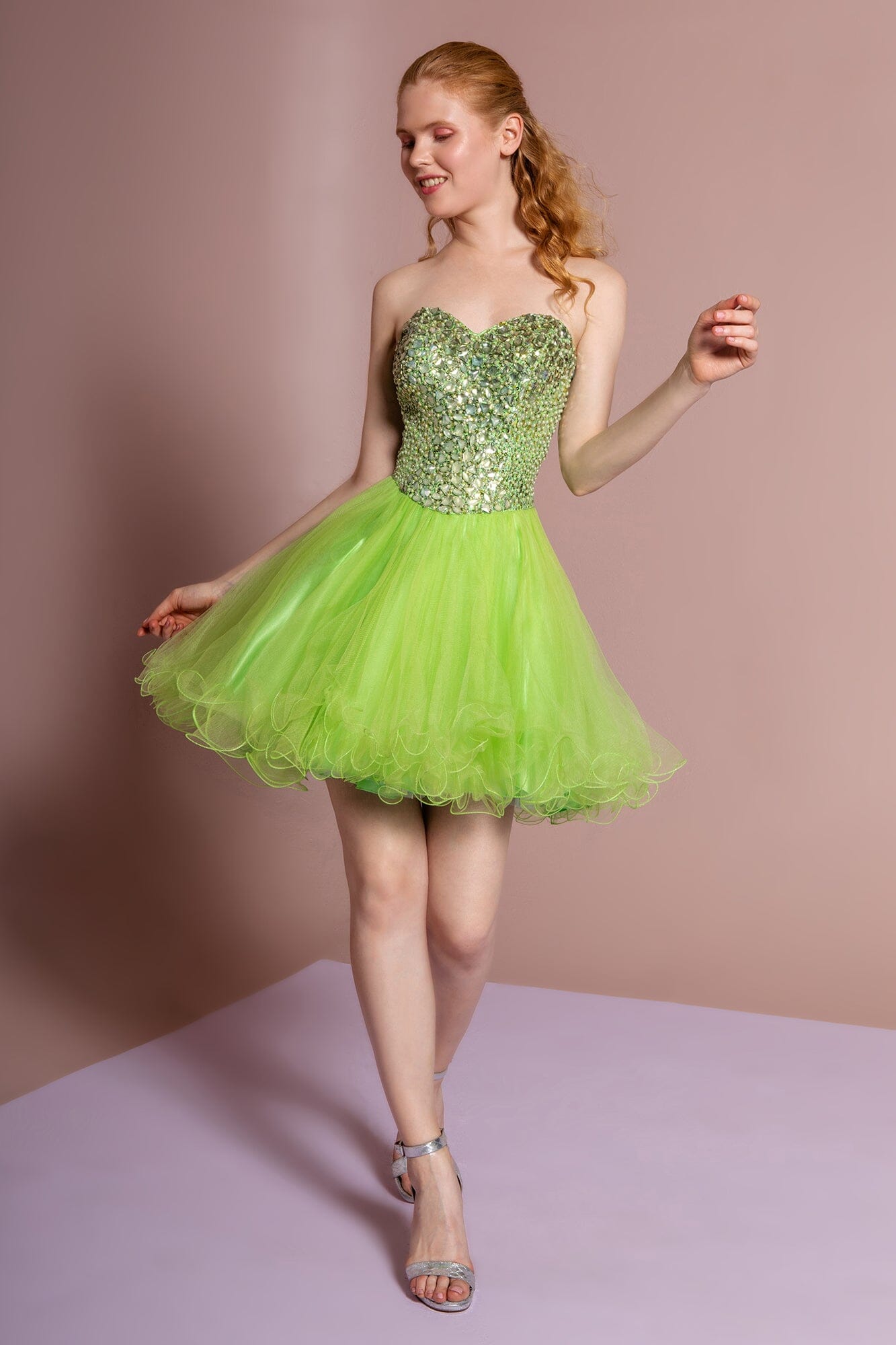 Short Strapless Dress with Jeweled Bodice by Elizabeth K GS2034 - product image 3