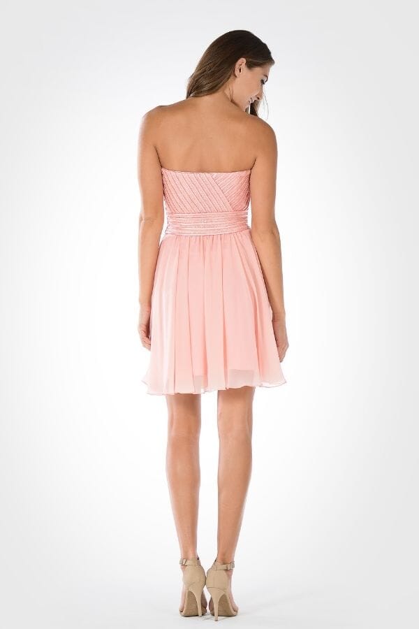 Short Strapless Dress with Sequined Top by Poly USA 7716 - product image 2