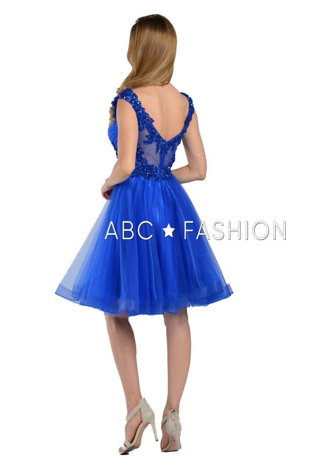 Short Sweetheart Illusion Dress with Jeweled Bodice by Poly USA 8098 - product image 4