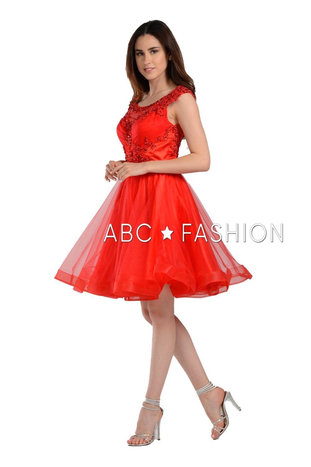 Short Sweetheart Illusion Dress with Jeweled Bodice by Poly USA 8098 - product image 5