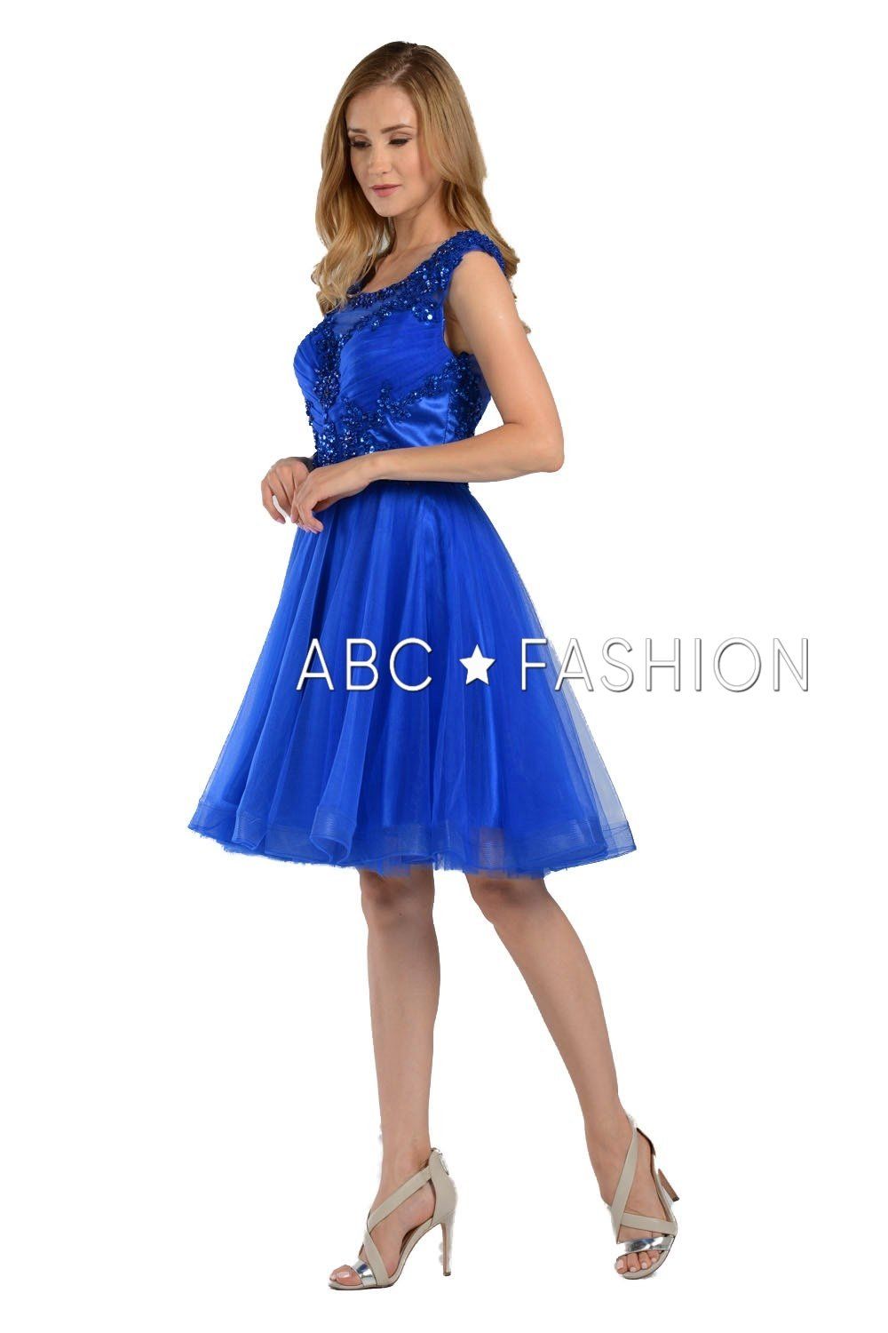 Short Sweetheart Illusion Dress with Jeweled Bodice by Poly USA 8098 - product image 3