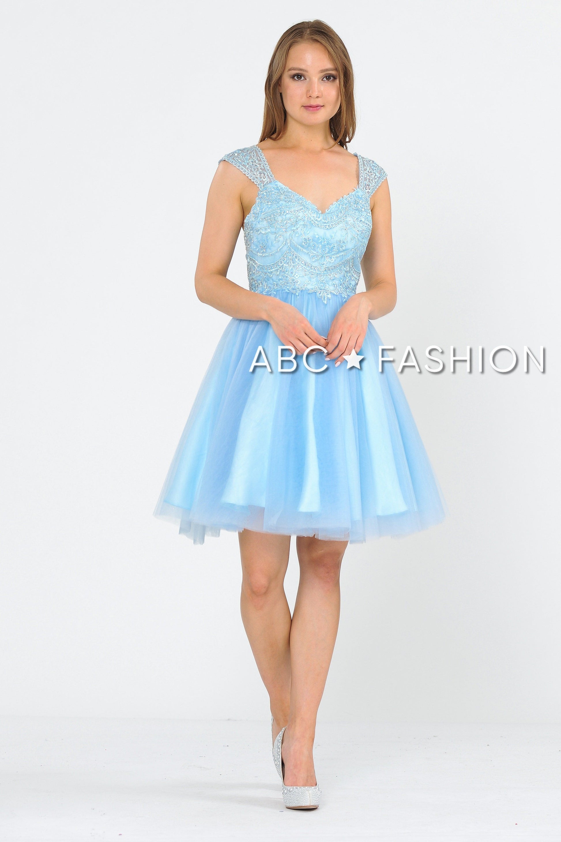 Short Tulle Dress with Embellished Bodice by Poly USA 8284 - product image 7