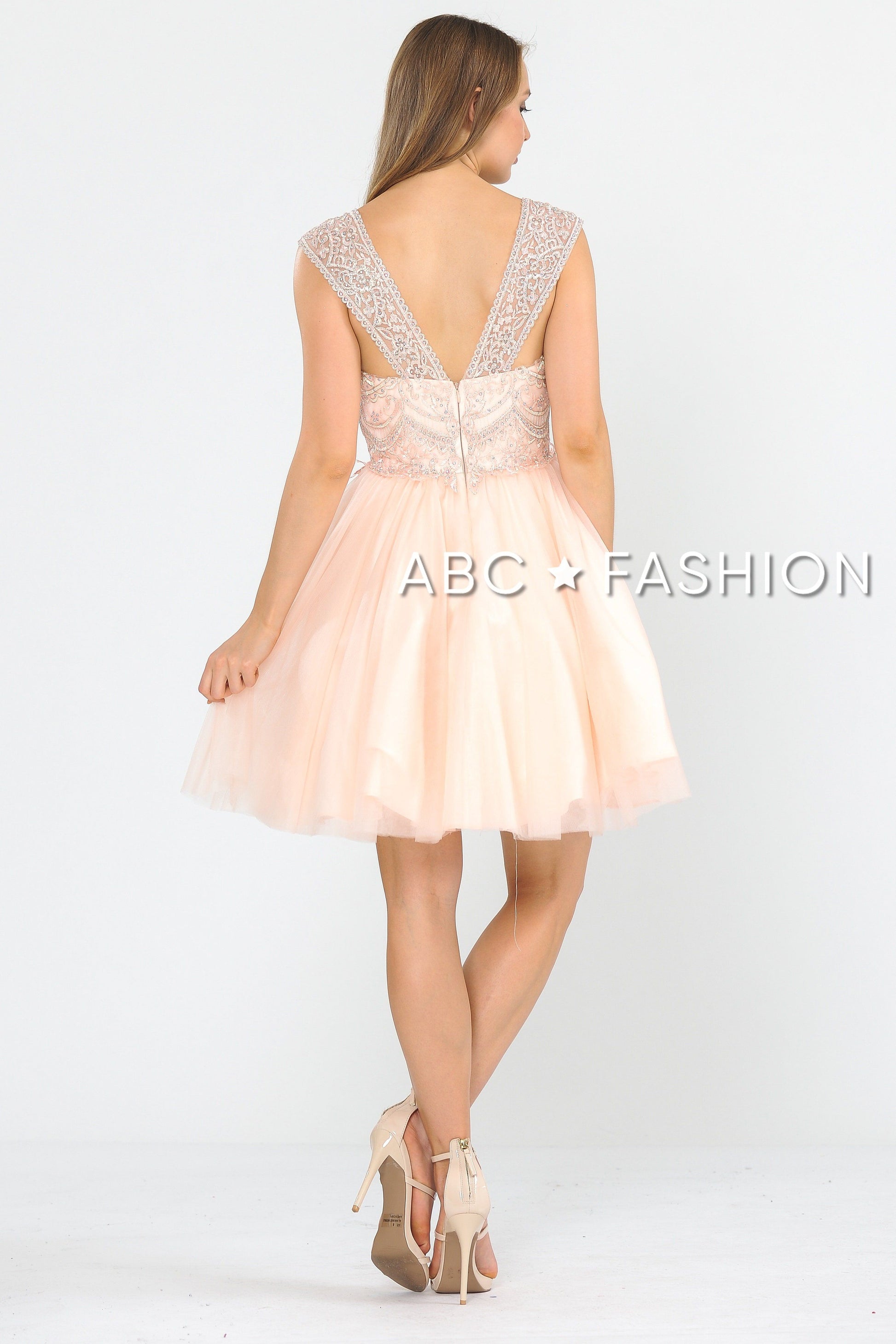Short Tulle Dress with Embellished Bodice by Poly USA 8284 - product image 9