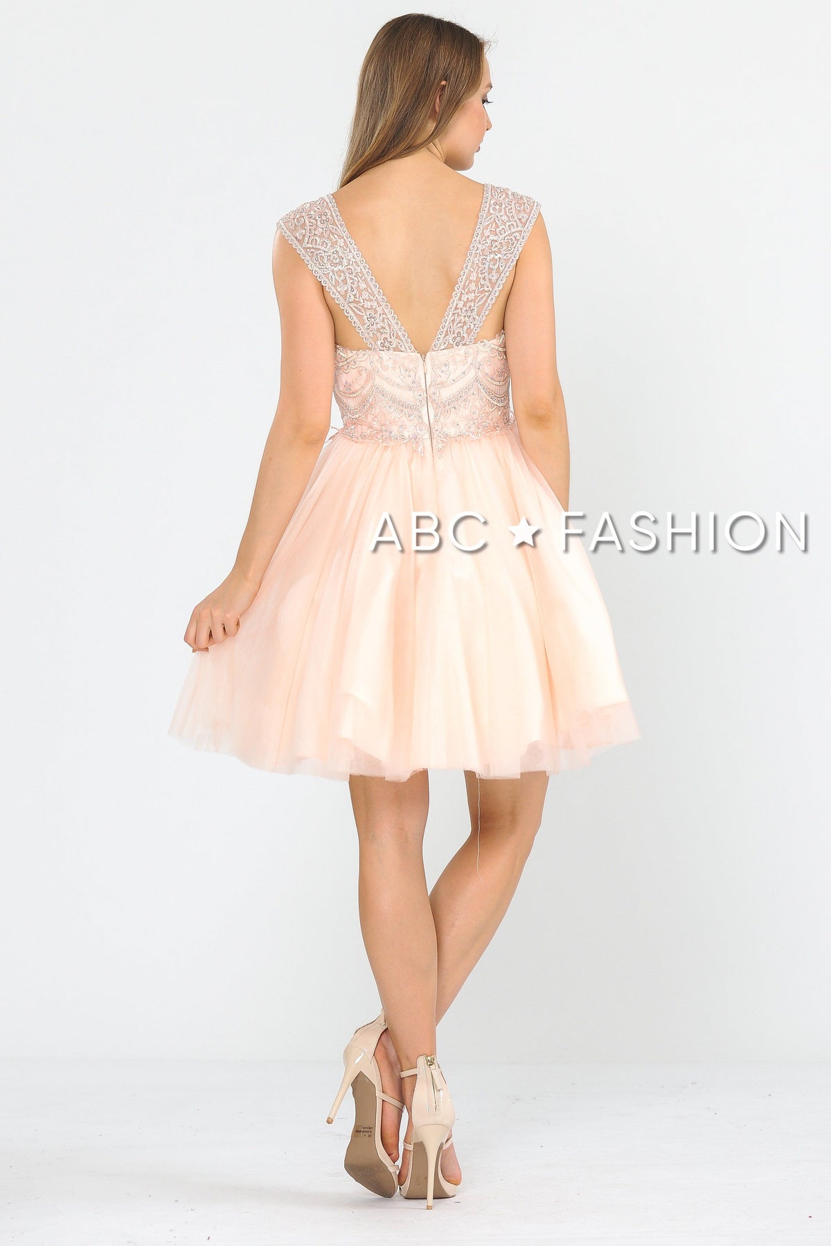 Short Tulle Dress with Embellished Bodice by Poly USA 8284 - product image 9
