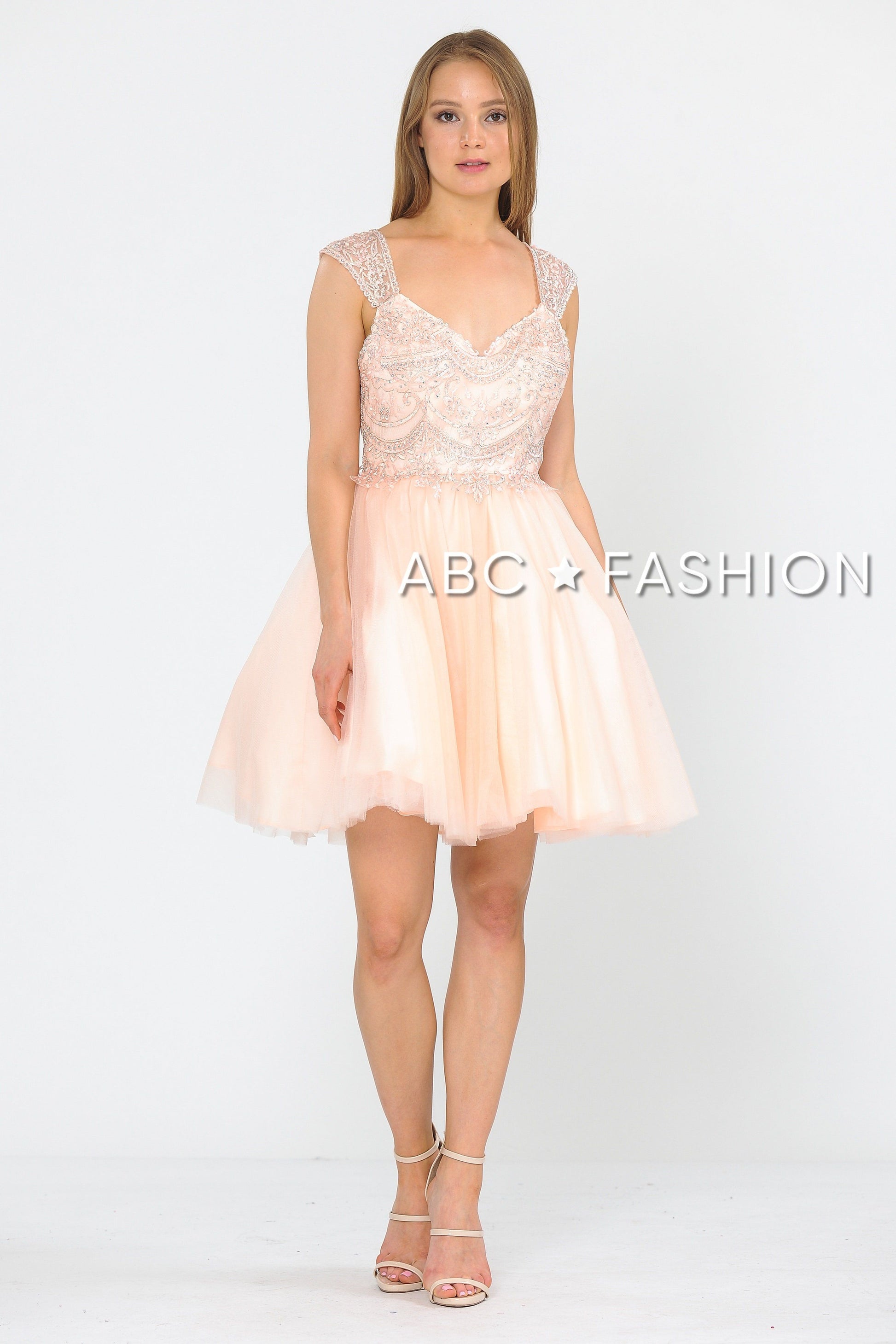 Short Tulle Dress with Embellished Bodice by Poly USA 8284 - product image 8