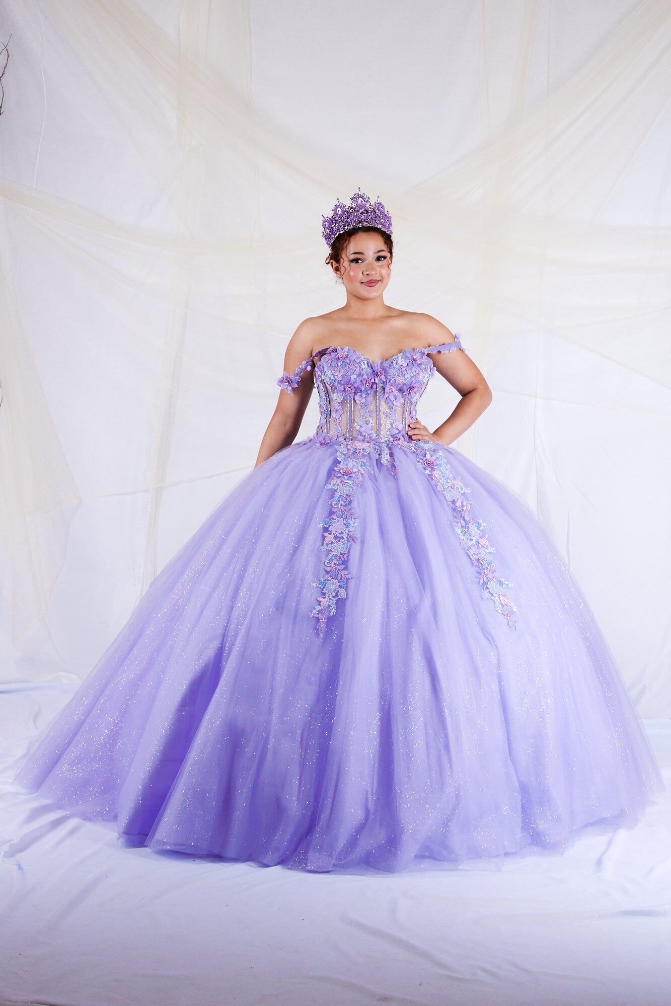 Sleeveless Cape Sleeve Ball Gown by Calla SCL-30006 - product image 4
