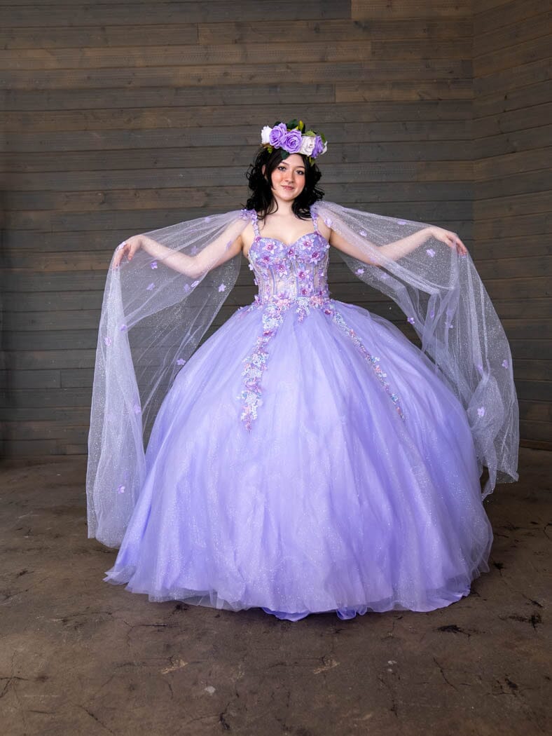 Sleeveless Cape Sleeve Ball Gown by Calla SCL-30006 - product image 3