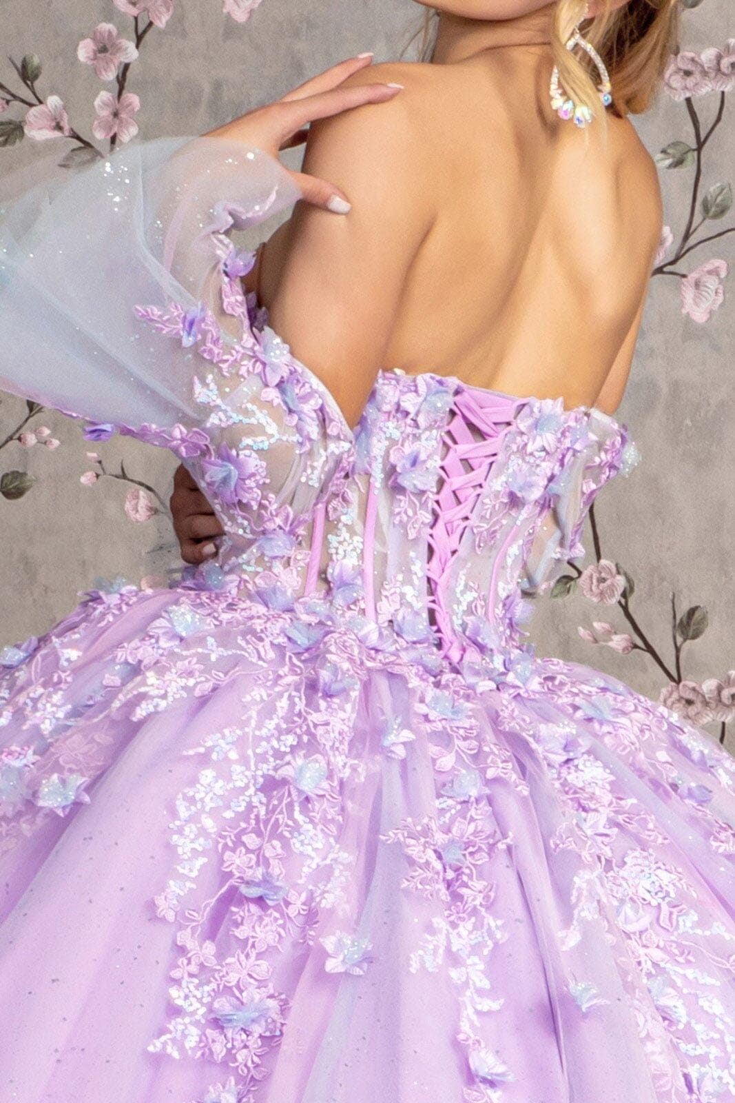 Strapless Bell Sleeve Corset Ball Gown by GLS Gloria GL3470 - product image 4