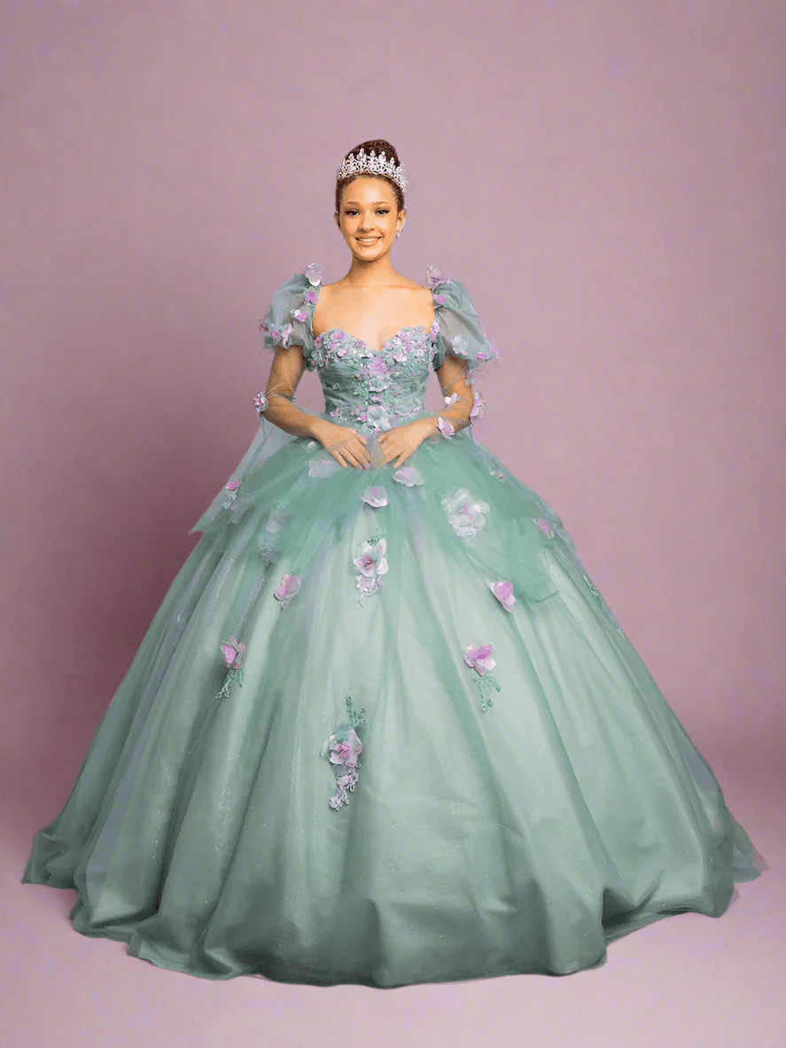 Strapless Puff Sleeve Ball Gown by Calla SCL-30009 - product image 1