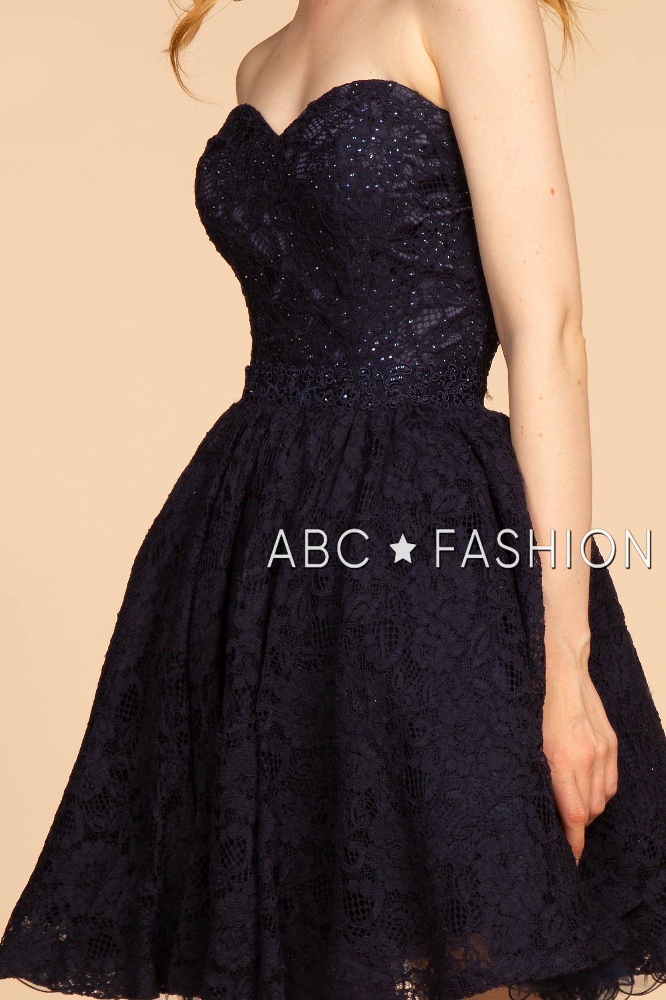 Strapless Sweetheart Short Lace Dress by Elizabeth K GS1611 - product image 10