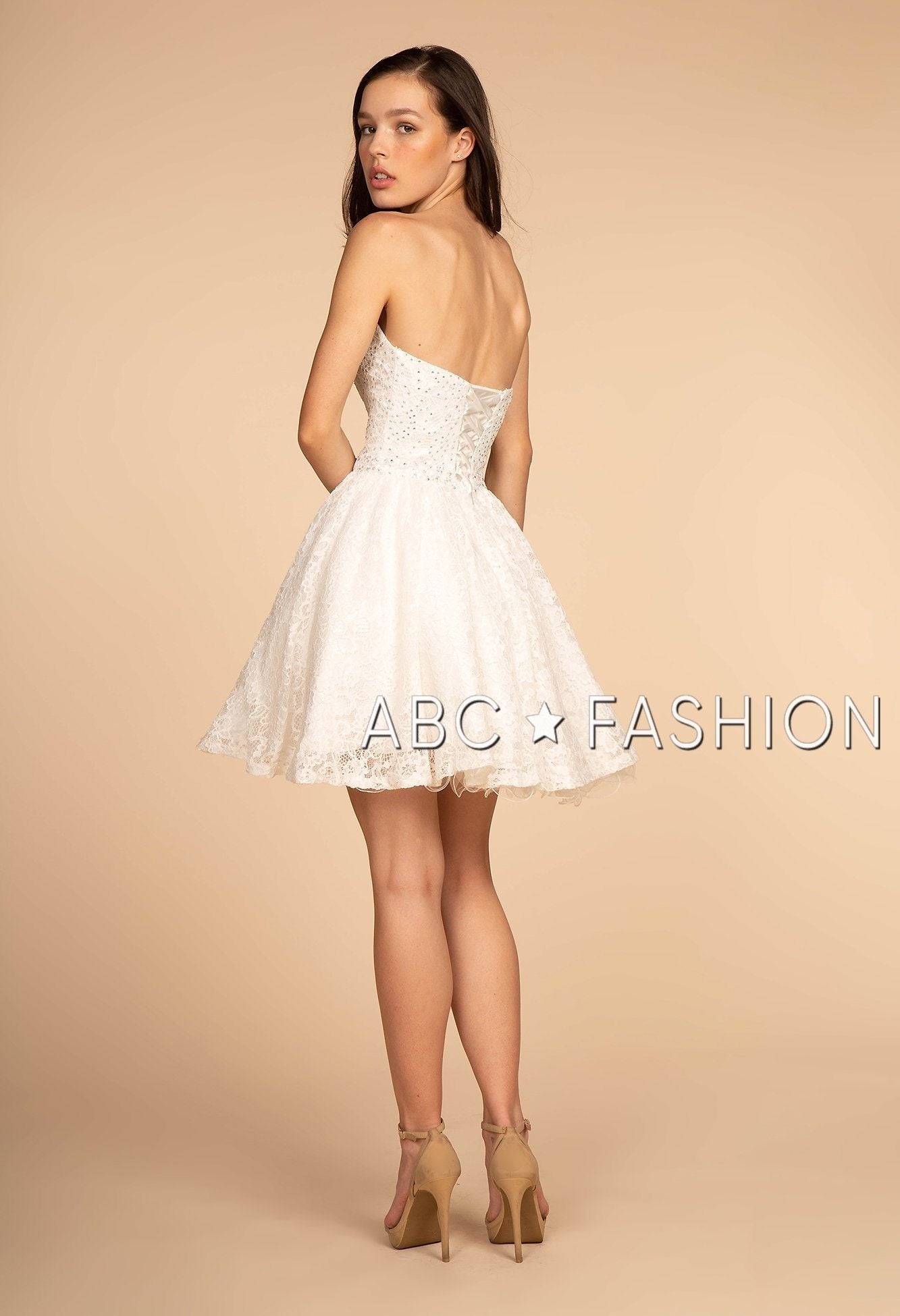 Strapless Sweetheart Short Lace Dress by Elizabeth K GS1611 - product image 2