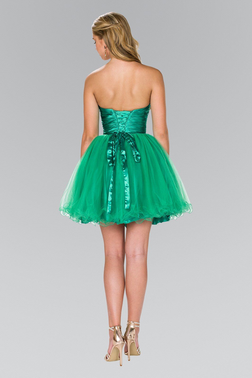 Strapless Sweetheart Tulle Short Dress by Elizabeth K GS1050 - product image 2