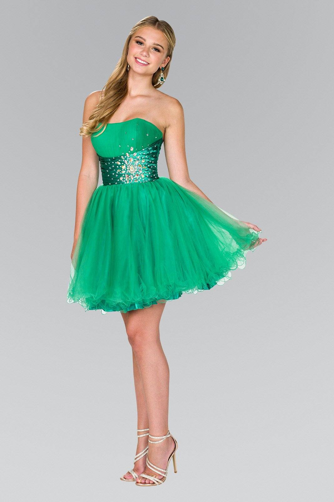 Strapless Sweetheart Tulle Short Dress by Elizabeth K GS1050 - product image 1
