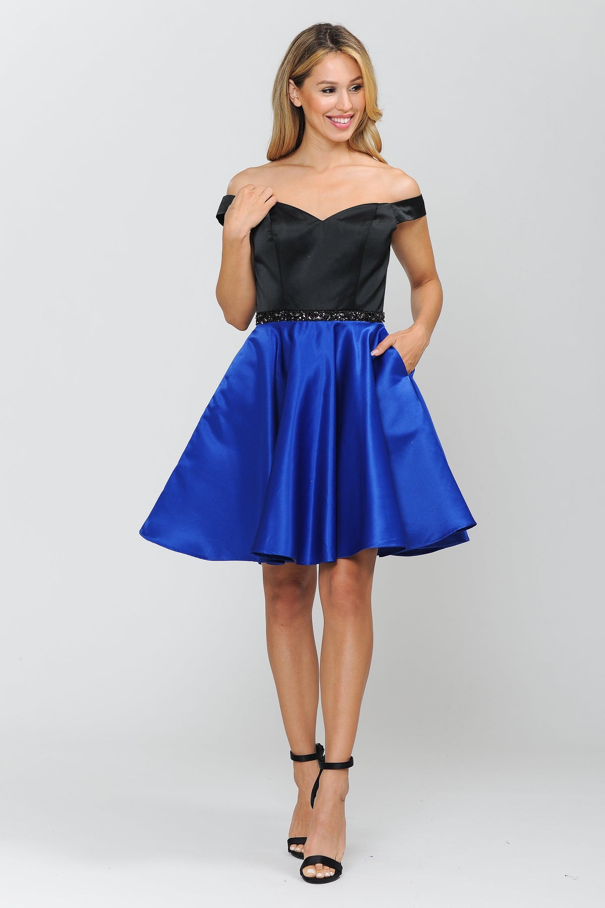 Two-Tone Short Off the Shoulder Dress by Poly USA 8532 - product image 5