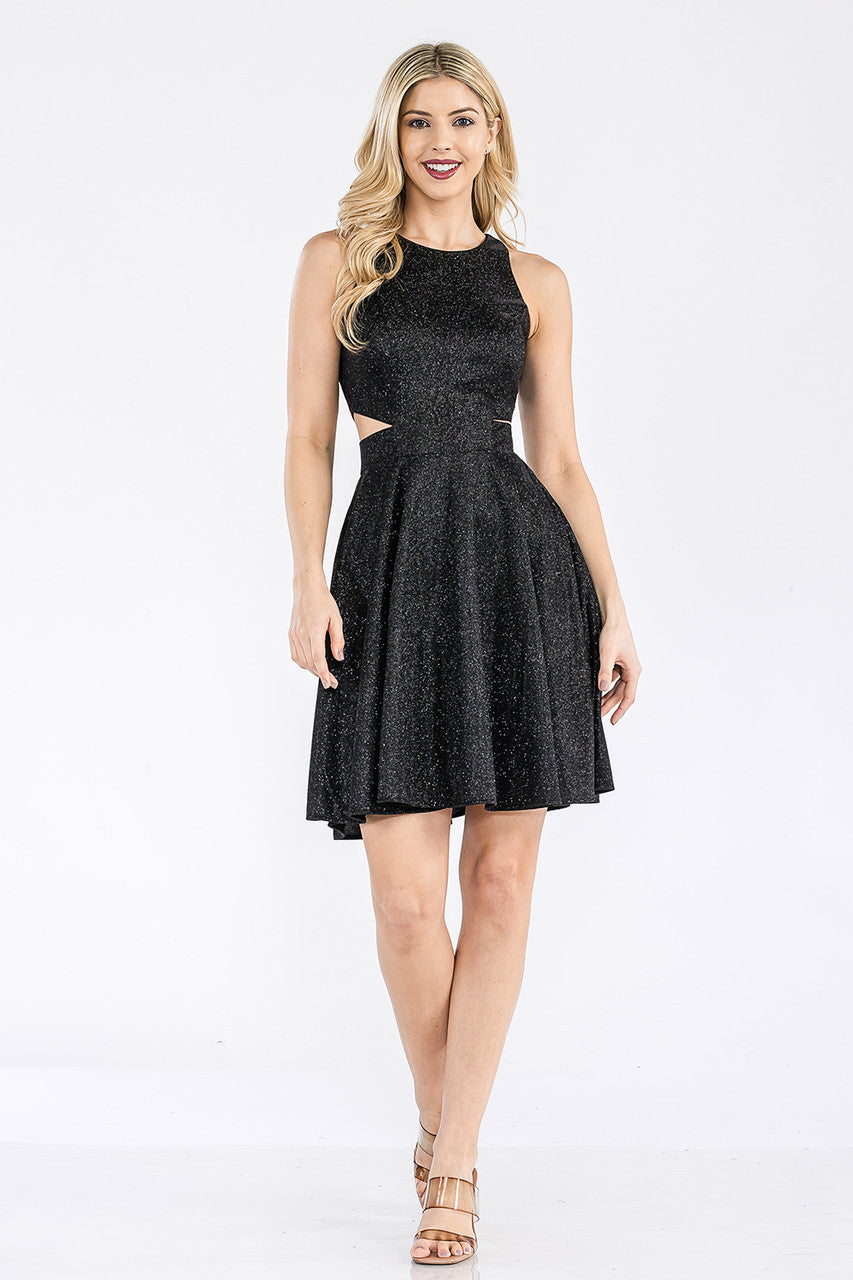 Metallic Short Sleeveless A-line Dress by Lenovia 3063 - product image 3