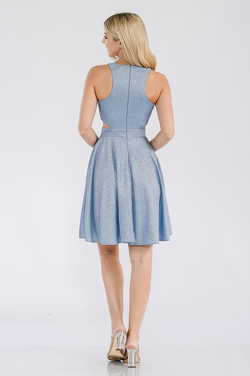 Metallic Short Sleeveless A-line Dress by Lenovia 3063 - product image 5