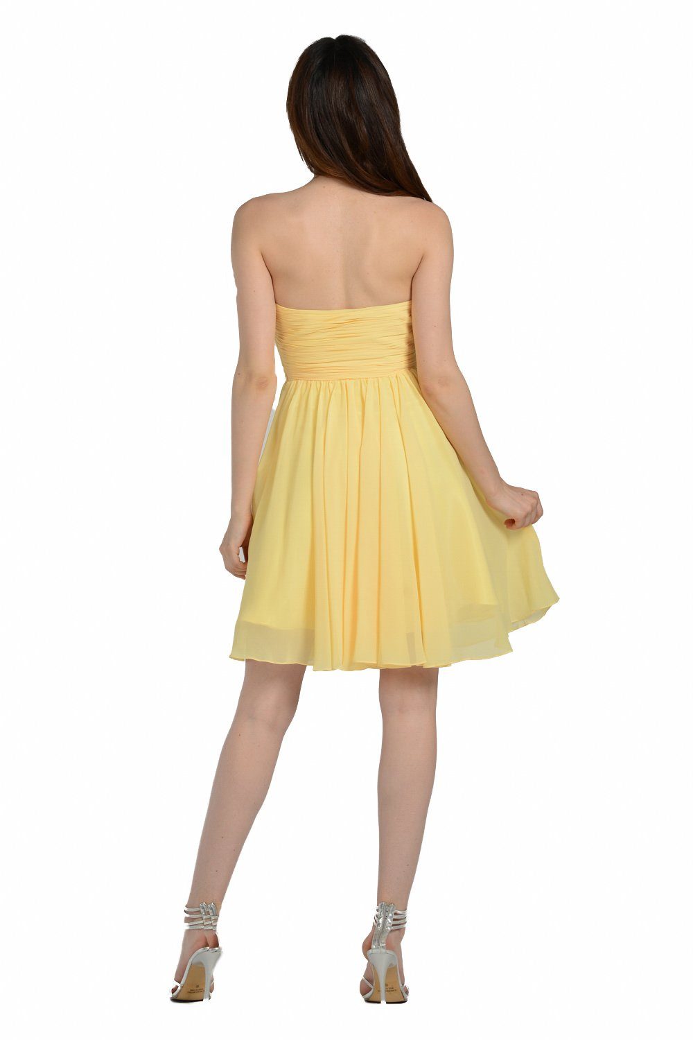 White Ruched Short Strapless Sweetheart Dress by Poly USA - product image 6