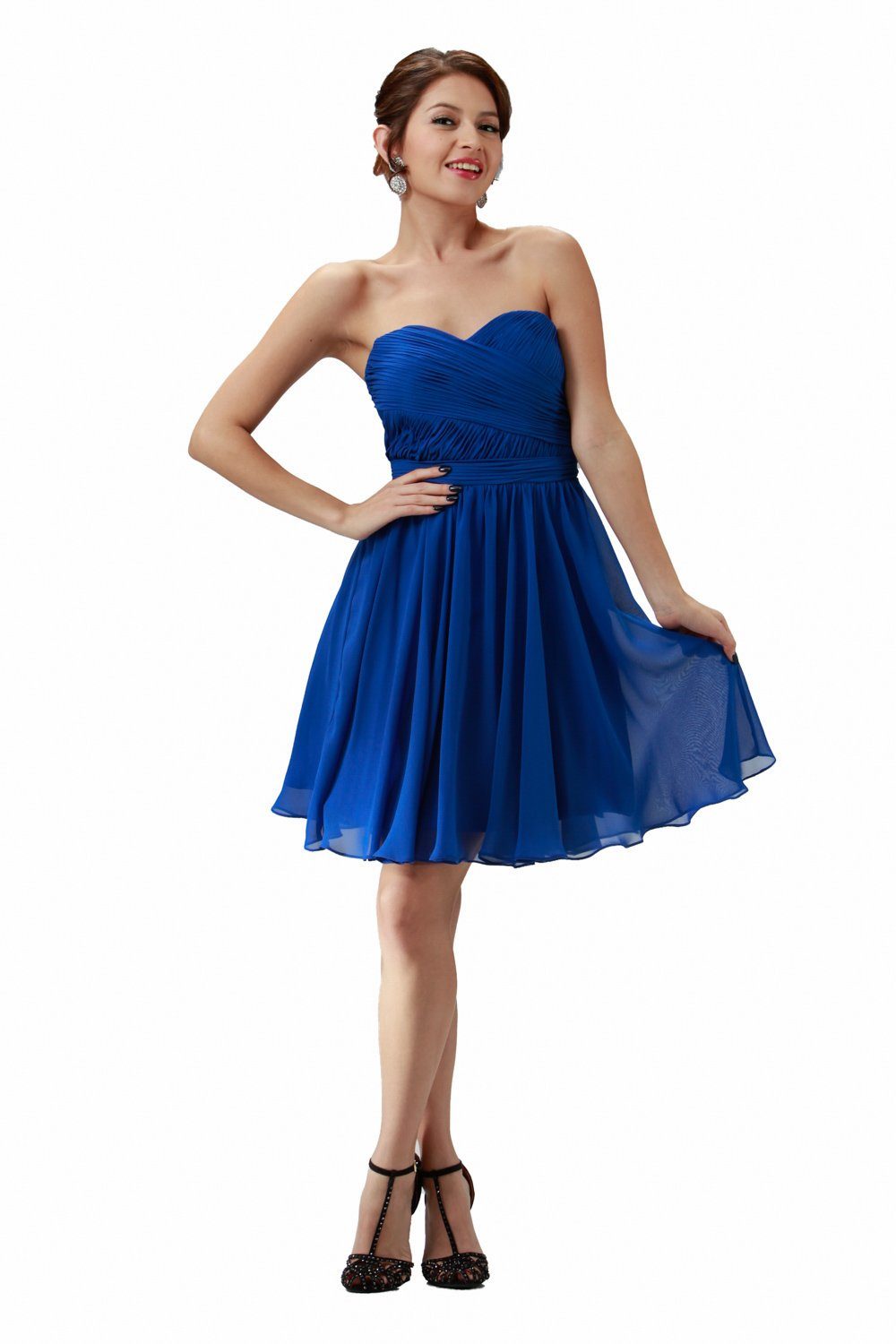 White Ruched Short Strapless Sweetheart Dress by Poly USA - product image 7